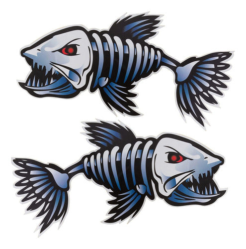 Trinka Waterproof Fish Skeleton Vinyl Sticker, 2 0