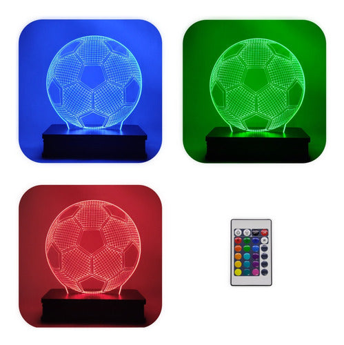 DUO LASER 3D LED Football Lamp RGB 16 Colors 220V Gift 0