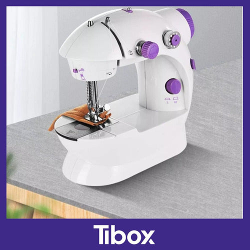 Orix Mini Straight Sewing Machine in White and Lilac with Light and Pedal 1