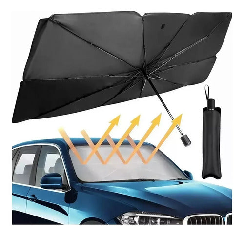 Plegable. Paraguas Sol. Parasol De Auto. Protector Uv. 0