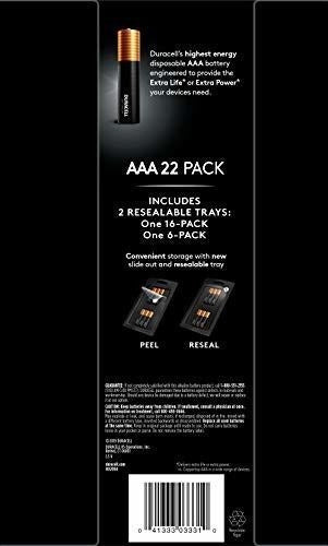 Pilas Duracell Optimum Aaa Potencia Duradera Pack De 22 1