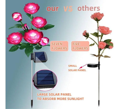 Calyla Solar Lights Outdoor 7 Rose Flowers Solar Garden Ligh 1