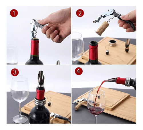 Set De Vino Destapador 4 Piezas Completo Regalo Souvenir 7