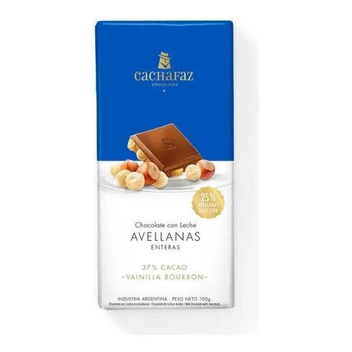 Cachafaz Tableta Chocolate Con Leche Avellanas Enteras 100gr 0