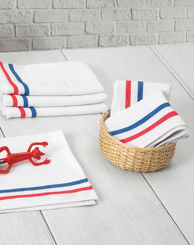 Top Gourmet French Stripe Kitchen Towels Pack of 12 0