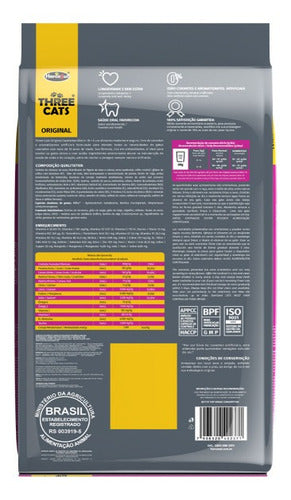 Threecats Original Gato Castrados Senior 3kg + Pelota Cascabel 3