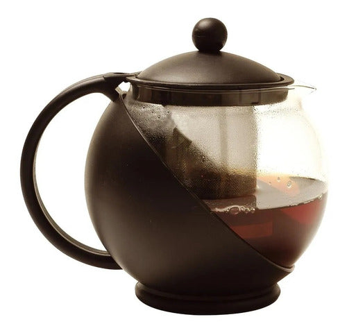 Dream Home Bazar Modern Glass Teapot with Stainless Steel Infuser - Enjoy the Ritual of Tea Brewing in Style - Tetera C/ Infusor Acero Inox Vidrio Té Hebras 1250Ml Palermo