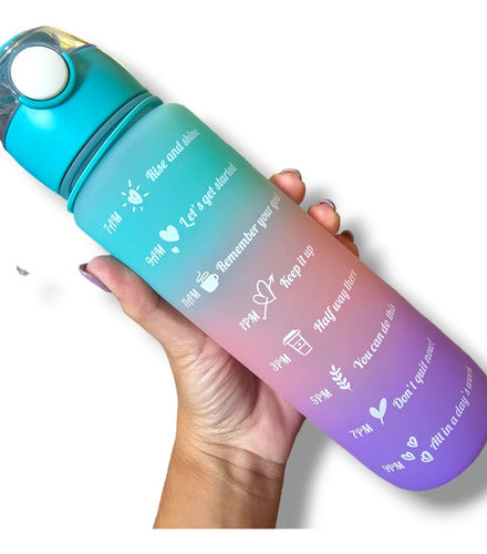 Set of 3 Motivational Sports Water Bottles with Time Tracker 93