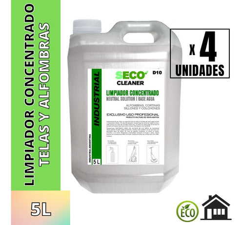 D10 Limpiador En Seco 5 L X 4u Tapizados Sillon Colchon Sillas 0