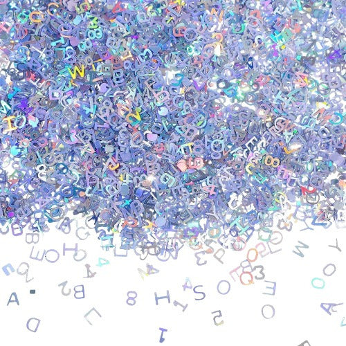 Skylety Holographic Letters and Numbers for Nail Art and Crafts 60g 0