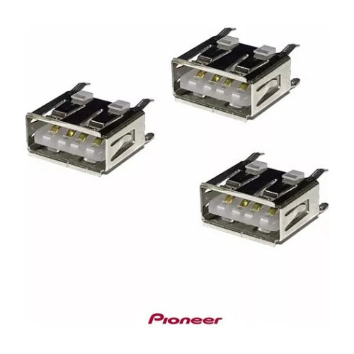 Kit 3 Pcs Conector Usb Pioneer Transparente Original 1