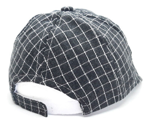 Baby Beanie Hat with Visor Checkered Design 1