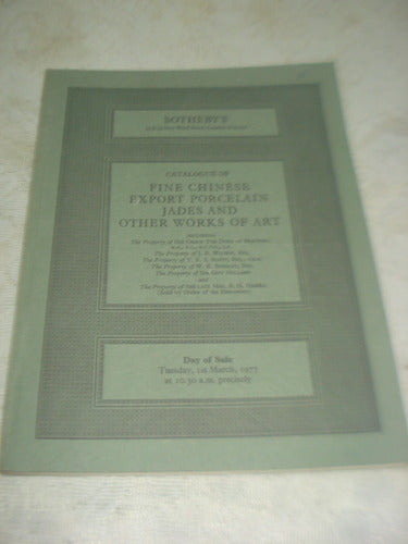 Sotheby & Co. Catalogue 1977 Of Chinese Porcelain Jades 0