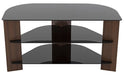 Avf Fs900varwba Varano Corner Tv Stand Nogal Y Vidrio Negro 0