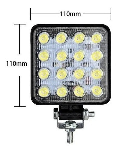 Lux Led Faro Led Auxiliar 16 Led 48w Cuatri 4x4 Off Road 2