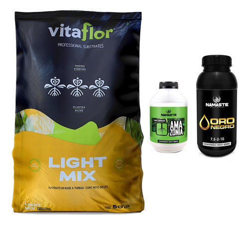 Vitaflor Sustrato Lightmix 50lt With Amazonia Oro Negro 500ml 0