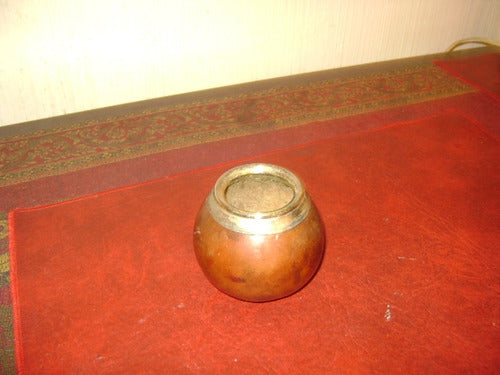 Muy Antiguo Mate Criollo Calabaza Con Birola Alpaca 3