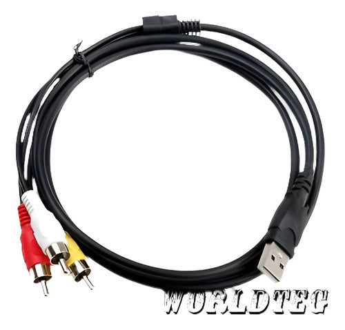 5 Pies Usb A Plug 3 Cable Rca Macho Av/tv Convertidor De Com 0