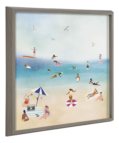 Kate Y Laurel Blake The Beach Ii Framed Printed Wood Wall Ar 0