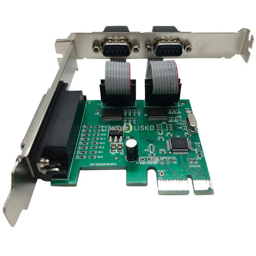 Kit C/ 3 Placa Pci Express X1 2 Seriais 1 Parale Low Profile 3