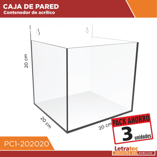 Caja Organizador Pared Acrilico Oficina Pc1-202020-3 Pack/3 1