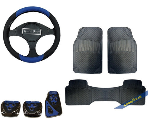 Goodyear Car Mat Steering Wheel Pedal Kit for Cruze 7