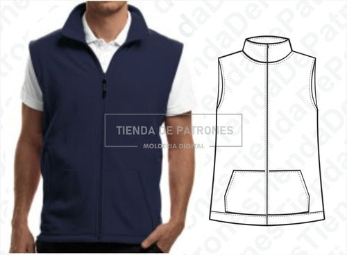 TIENDA DE PATRONES: Molde Patron Coreldraw Chaleco Básico Unisex Del Xs Al Xl 3