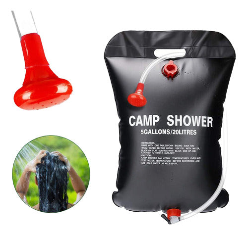 Ducha Chuveiro Portátil Solar Camping Pesca 20 Litros Banho 1