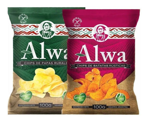 Alwa Natural Sweet Potato and Potato Chips - 10 Units 2