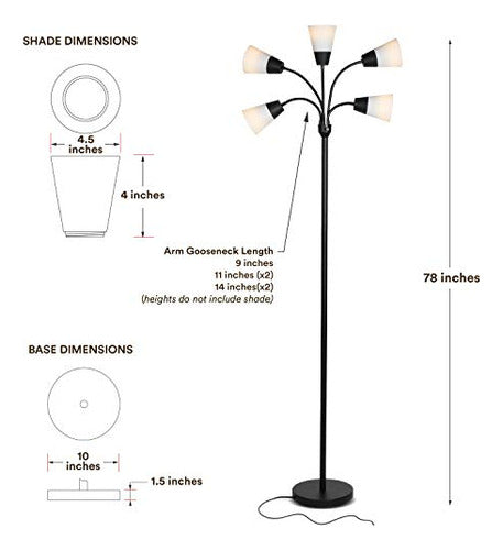 Lámpara De Pie Led Moderna Medusa De Brightech - Lámpara De 1