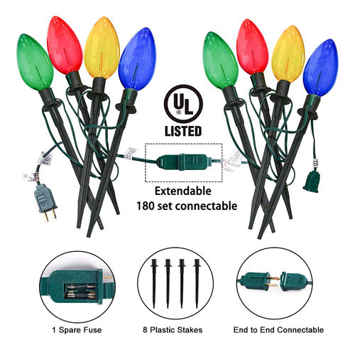 Konictom Jumbo C9 Christmas Lights, Outdoor Grass Decorations 1