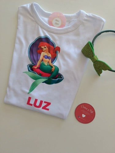 Customized Little Mermaid T-shirt + Headband - All Sizes 3