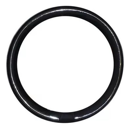 Iael Black Synthetic Leather Steering Wheel Cover with Chrome Ring 0