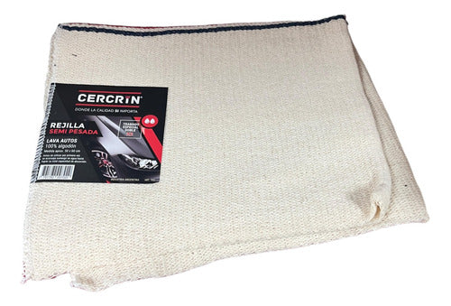 CERCRIN Trapo Rejilla Lava Auto Semi Pesada 50x60 Doble Profesional 0