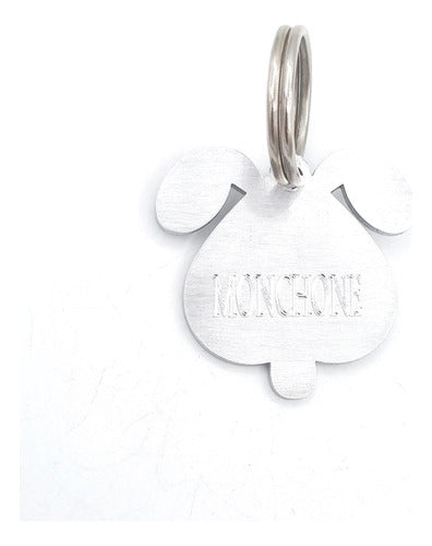 Dog Shaped Dog Tag with Natural Engraved Design 1