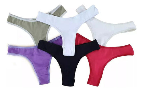 Combo 6 Zorba Men's Boxer Shorts + 6 Women's Cotton Thong Panties 3