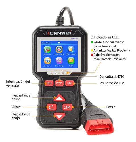 Konnwei KW320 Universal Multi-Language Automotive Scanner 7