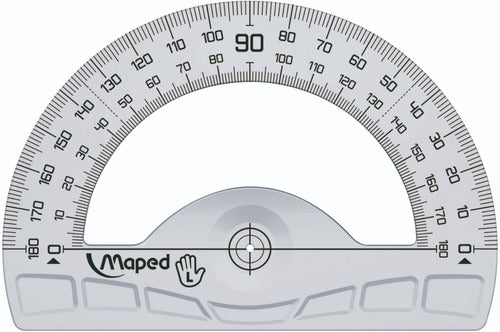 Maped Left-Hand Geometry Set (Ruler, Protractor, Triangle) 2