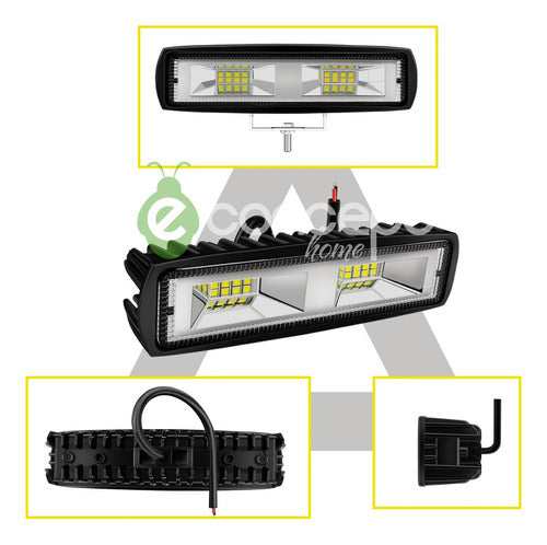 Set of 2 Cree 62W LED Flood Bars for Motorcycles and Trucks 4