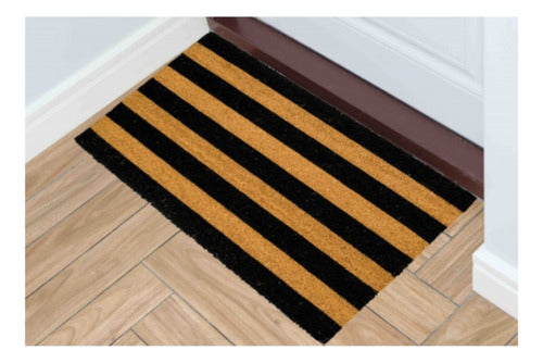 Coconut and Rubber Stripes Doormat 100 x 50 cm 0