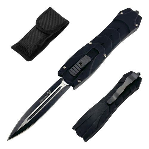 Survival Tactical Black Retractable Pocket Knife with Glass Breaker 0