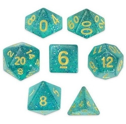 Wiz Dice Celestial Sea Juego De 7 Dados Poliedricos, Azul Tu 0