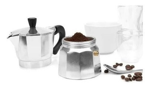 Moka Italian Coffee Maker for 6 Cups Aluminum 2