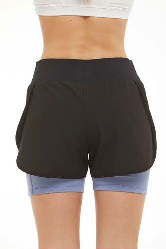 APTITUD Short Aptitud Ciclista Negro Lavanda Mujer 2