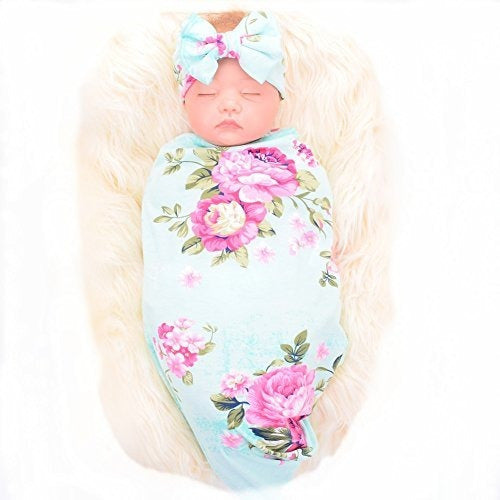 Galabloomer Newborn Receiving Blanket Headband Set 1