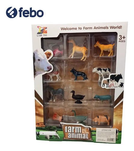 Set De Animales De Granja X12 Unidades Hw23011292 Febo 1