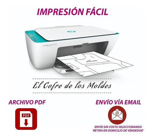 MoldeArte Molde Digital Vestido Beba C/frunce Pack Talles 1 Al 5 1