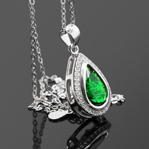 Ct 2,2 Peridot Verde De La Piedra Preciosa 925 Plata Esterli 0