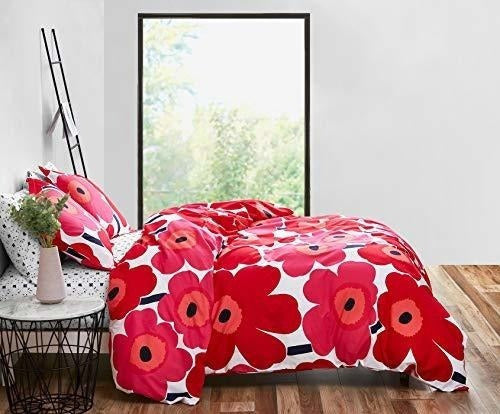 Edredón Unikko Marimekko 221453 Set Rojo, Rey 1