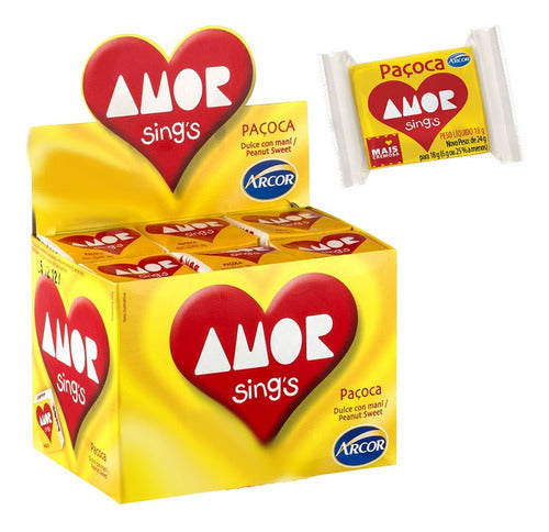 Kit 3 Caixas De Paçoca Amor Sings 18g Com 30 Unidades! 1